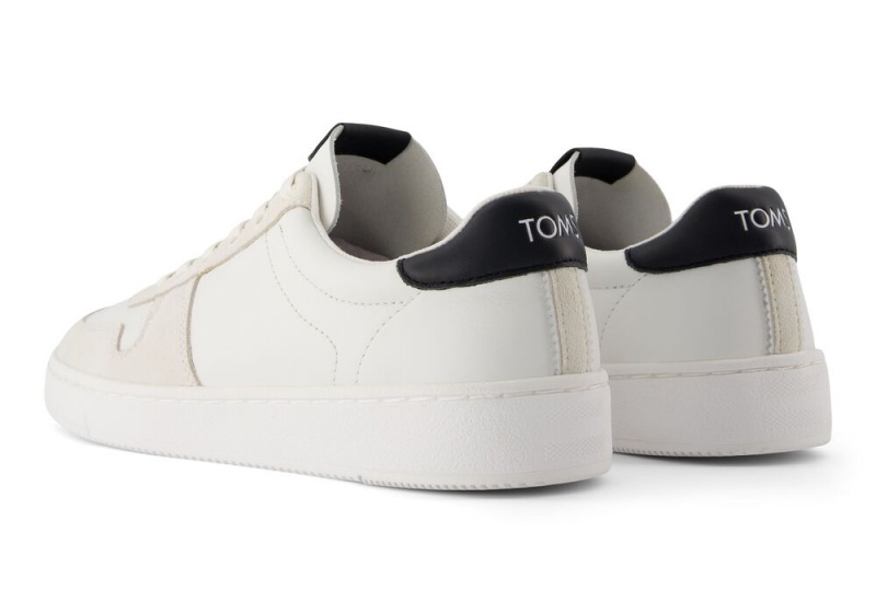 Toms TRVL LITE Court and Lær Sneakers Hvite Svarte | 4579UMTCL