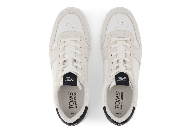 Toms TRVL LITE Court and Lær Sneakers Hvite Svarte | 4579UMTCL