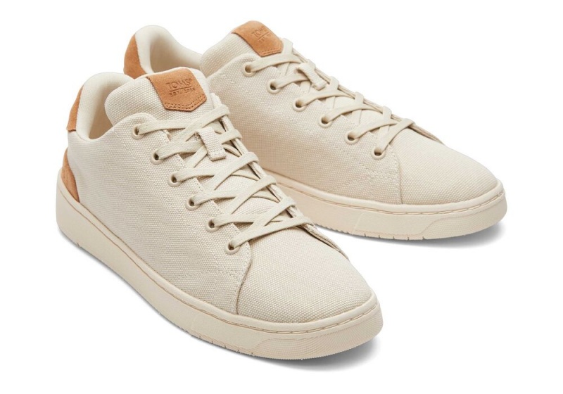 Toms TRVL LITE Semsket Skinn Blonder-Up Sneakers Beige | 5263DMKYZ