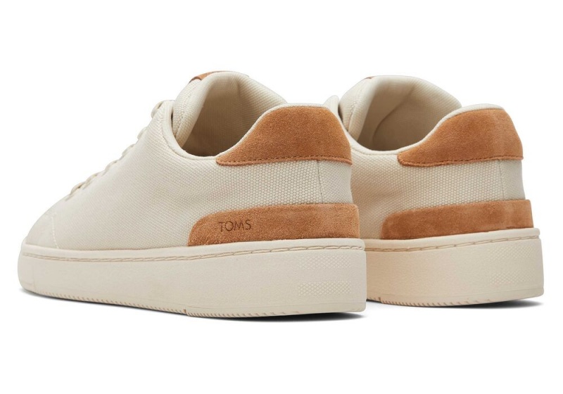 Toms TRVL LITE Semsket Skinn Blonder-Up Sneakers Beige | 5263DMKYZ