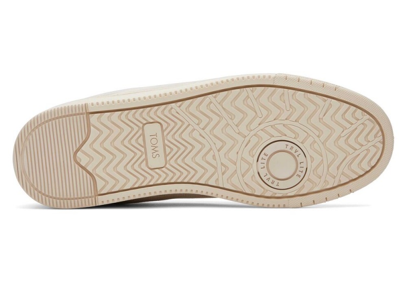 Toms TRVL LITE Semsket Skinn Blonder-Up Sneakers Beige | 5263DMKYZ