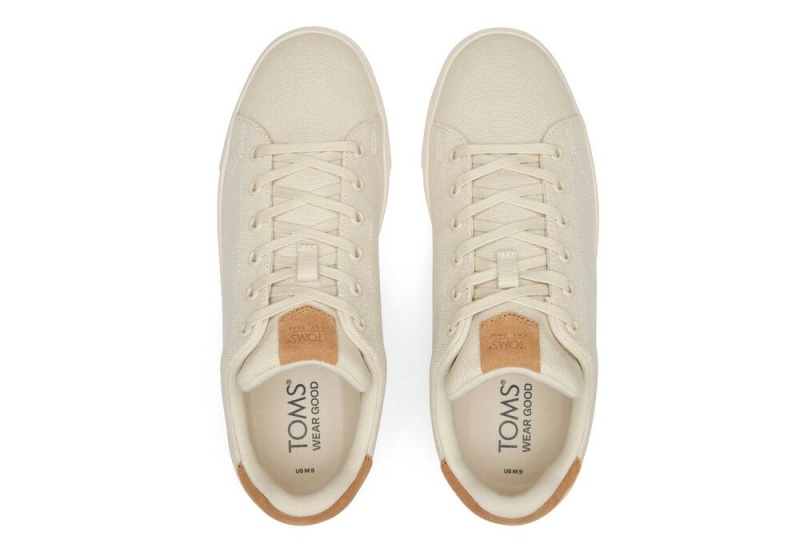 Toms TRVL LITE Semsket Skinn Blonder-Up Sneakers Beige | 5263DMKYZ