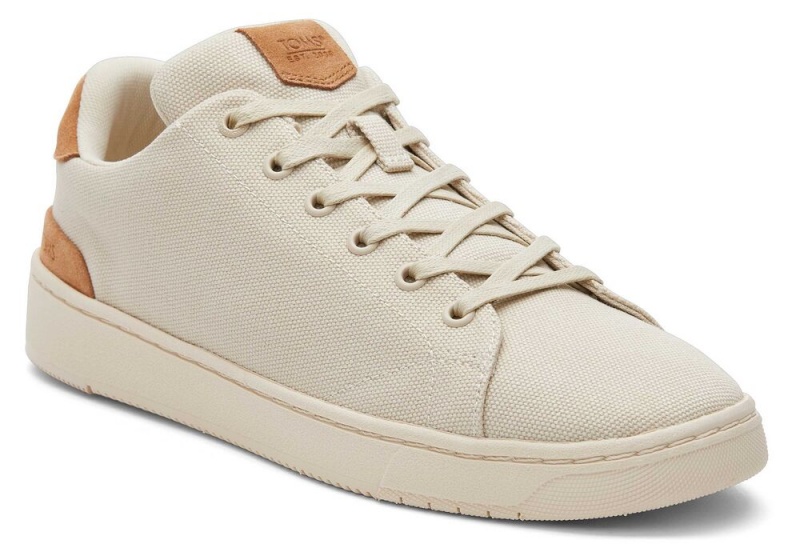 Toms TRVL LITE Semsket Skinn Blonder-Up Sneakers Beige | 5263DMKYZ