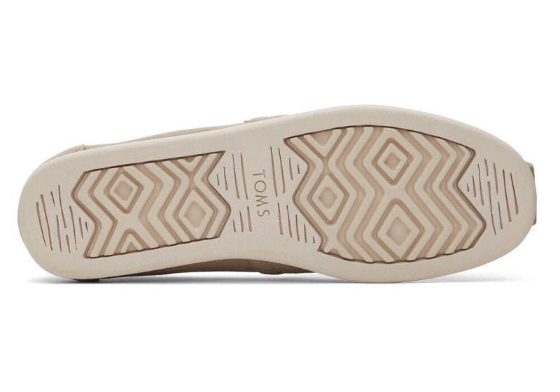 Toms Taupe Semsket Skinn Brushed Twill Espadrille Dyp Grå | 7540DYXVR