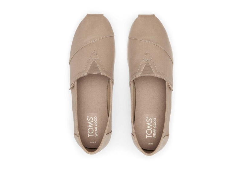 Toms Taupe Semsket Skinn Brushed Twill Espadrille Dyp Grå | 7540DYXVR