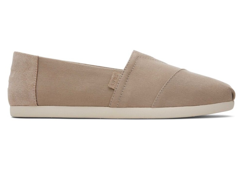 Toms Taupe Semsket Skinn Brushed Twill Espadrille Dyp Grå | 7540DYXVR