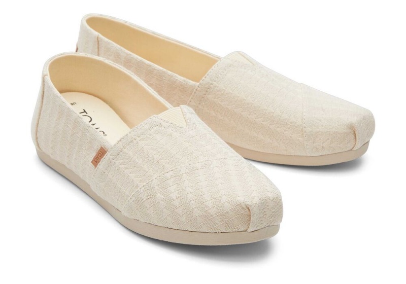 Toms Triangle Woven Espadrille Beige | 8971PVBTZ