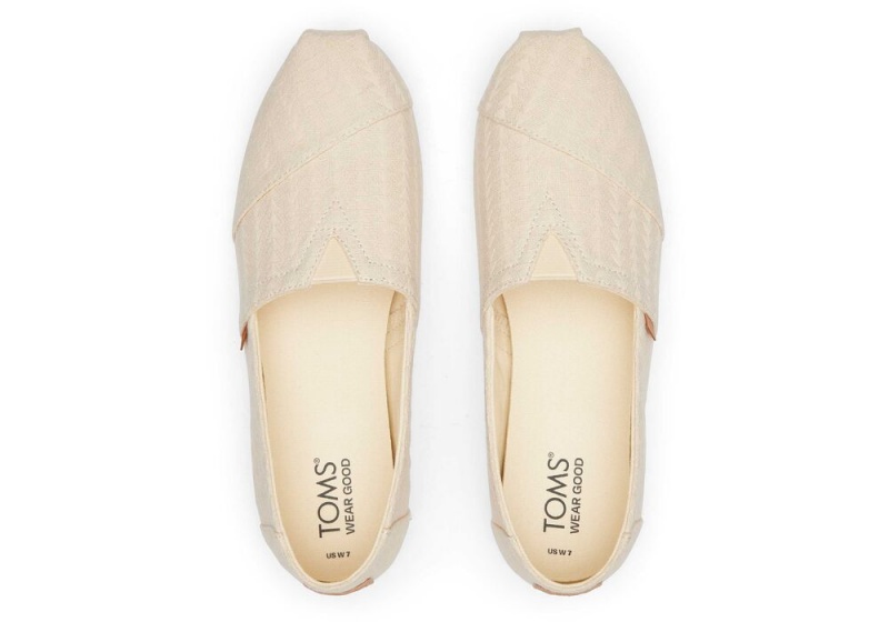 Toms Triangle Woven Espadrille Beige | 8971PVBTZ