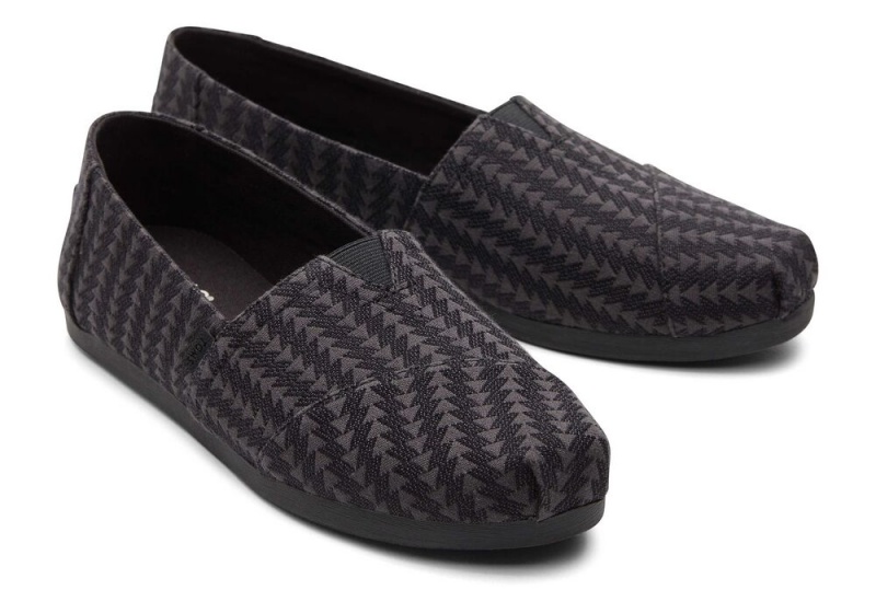 Toms Triangle Woven Espadrille Svarte | 7362DEIJW