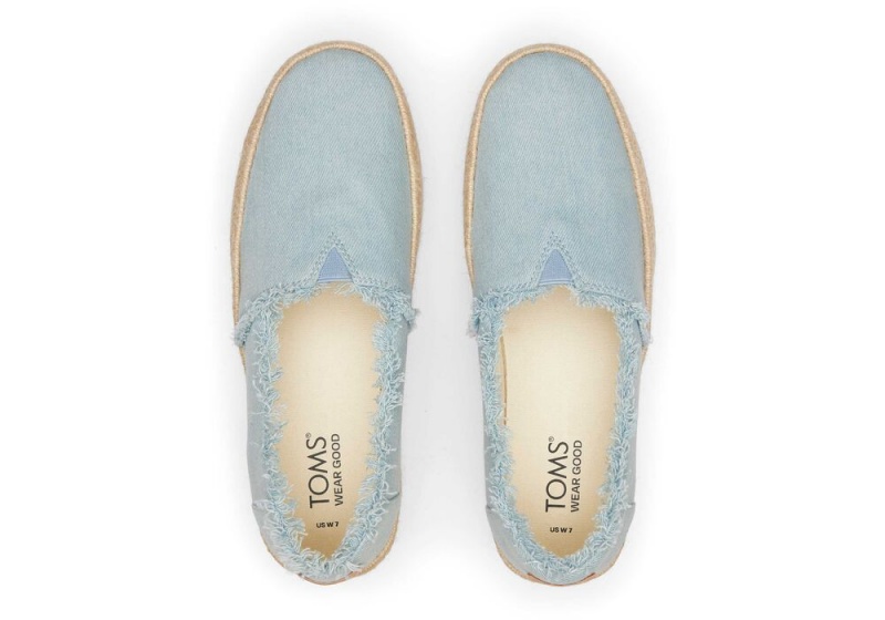 Toms Valencia Denim Platform Espadrille Blå | 8760IKODU