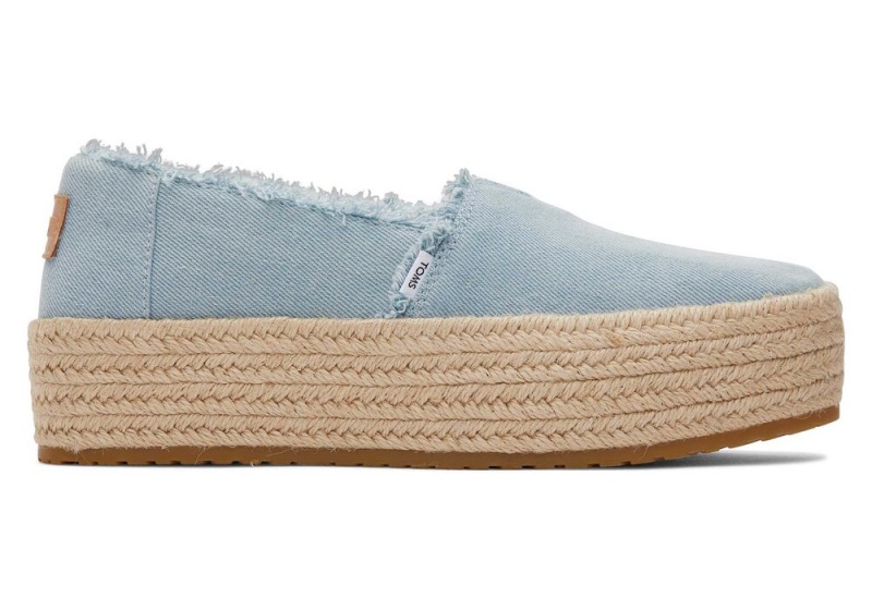 Toms Valencia Denim Platform Espadrille Blå | 8760IKODU